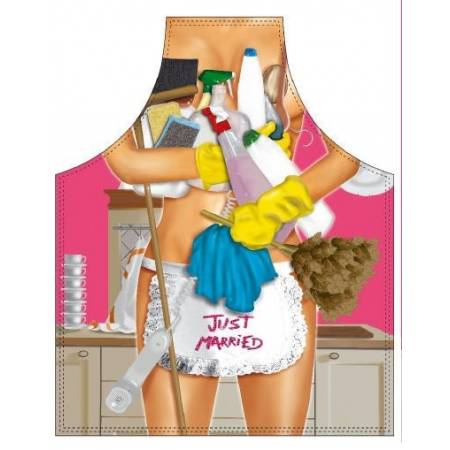 Just Married Domestic Works Woman - Apron