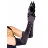 Extra Long Satin Gloves, black, O/S