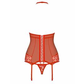 838-COR-3 corset & thong red  S/M