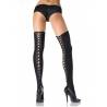 726289 OPAQUE THIGH HI W/ LACE UP BACK O/S BLK