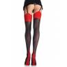 Contrast Top Thigh High Black/Red O/S