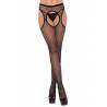 Fishnet suspender hose, black, O/S