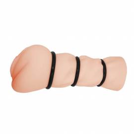 Masturbation Sleeve, three sizes of silicone rings attachment, tighten more sensation, TPR material