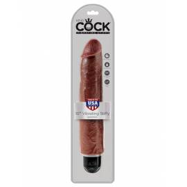 King Cock  10 inch Vibrating Stiffy Brown