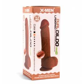 X-MEN 8.8 inch Dual Layered Dildo Brown