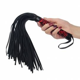 Whip Me Baby Leather Whip Black/Red