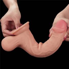 9.5'' Sliding Skin Dual Layer Dong - Whole Testicle