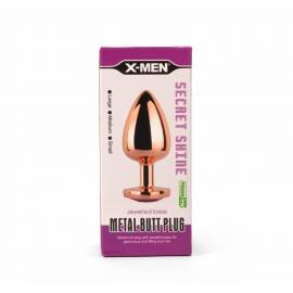 X-MEN Secret Shine Metal Butt Plug Rose Gold Heart S