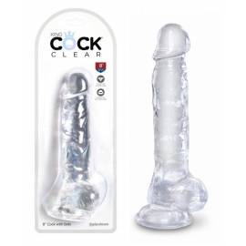 8" KING COCK CLEAR DILDO...