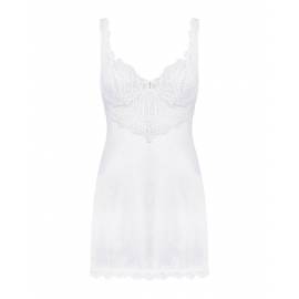 Amor Blanco underwire chemise & thong white  L/XL