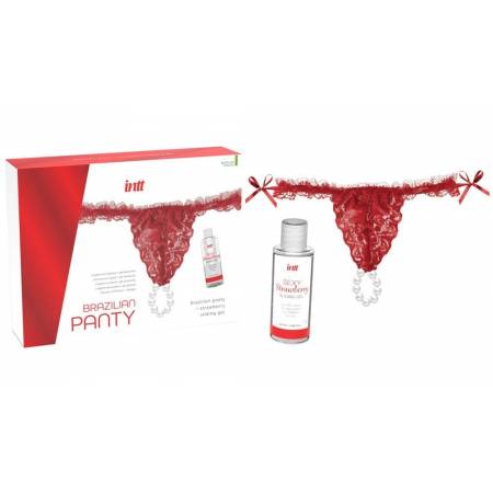 RED BRAZILIAN PANTY + SLINDING GEL