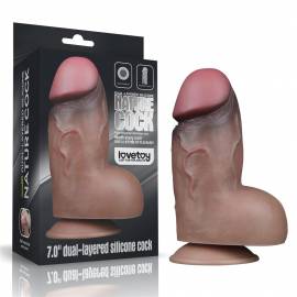 7 Dual-Layered Silicone Nature Cock Brown"