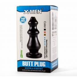 X-Men 10 Extra Girthy Butt Plug Black VI"