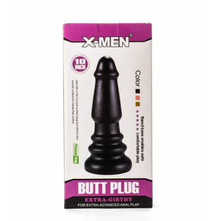 X-Men 10 Extra Girthy Butt Plug Black III"
