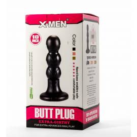 X-Men 10 Extra Girthy Butt Plug Black V"