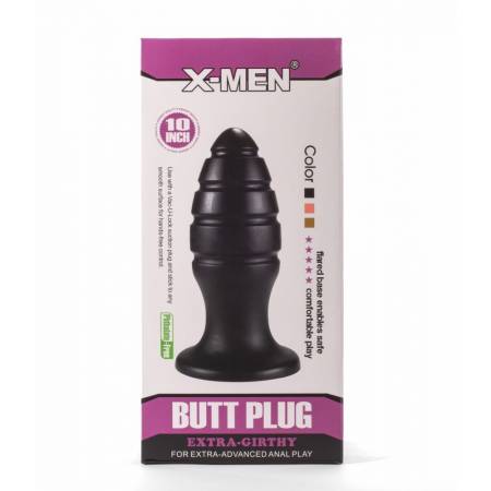X-Men 10 Extra Girthy Butt Plug Black VIII"