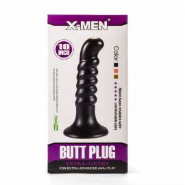 X-Men 10 Extra Girthy Butt Plug Black IV"