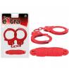 SEX EXTRA - METAL CUFFS & LOVE ROPE RED