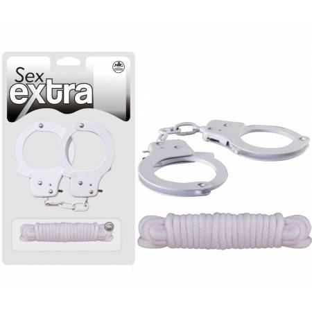SEX EXTRA - METAL CUFFS & LOVE ROPE WHITE
