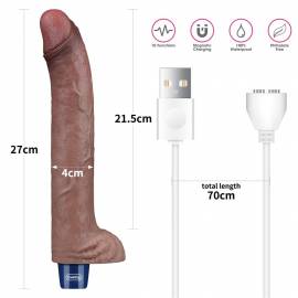 11 REAL SOFTEE Rechargeable Silicone Vibrating Dildo"