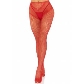 Crotchless backseam tights O/S - red