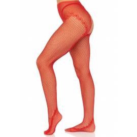 Crotchless backseam tights O/S - red