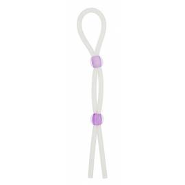 7 inch Silicon Cock Ring With 2 Beads Lavender