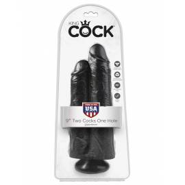 King Cock  9" Two Cocks One Hole