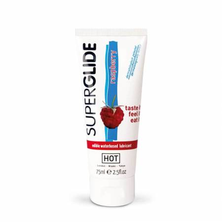 HOT Superglide edible lubricant waterbased - RASPBERRY - 75ml